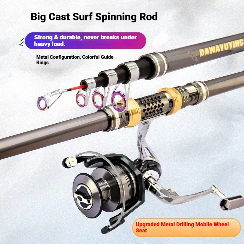 Caña Surfcasting Carbón – Portacarrete Deslizante y Acción Dura - imagen 5