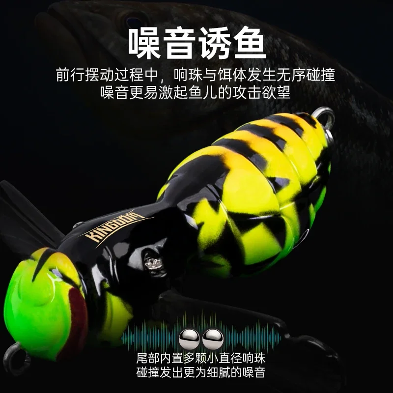 LURETV King señuelo cebo Hornet cebo para gatear sistema de superficie Bumblebee Bionic abeja insecto perca negro Pit Stream - imagen 5