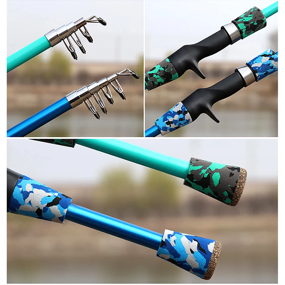 Caña de pescar giratoria ultraligera, señuelo de mano para pesca de trucha, alimentador, engranaje de camuflaje, Mini Surf de viaje, 1,3 m, 1,5 m, 1,8 m - imagen 4