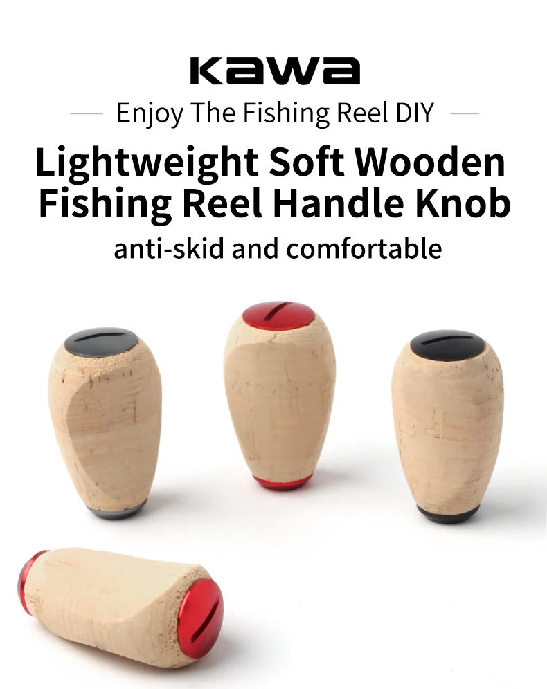 Perilla de madera Kawa para carrete de pesca