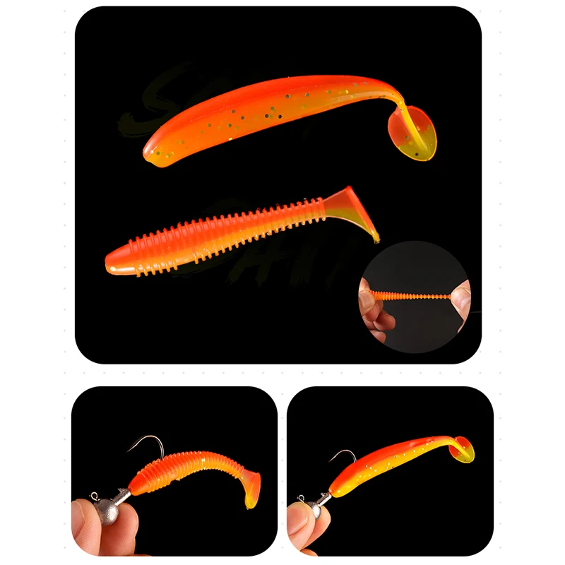 61 unids/set Kit de señuelo suave señuelo de pesca suave 6cm/7,5 cm 1,3g/2g anzuelo con cabeza de anzuelo 3cm 3,5g anzuelos de pesca con caja de aparejos de pesca giratoria - imagen 5