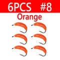 6pcs Orange Size 8