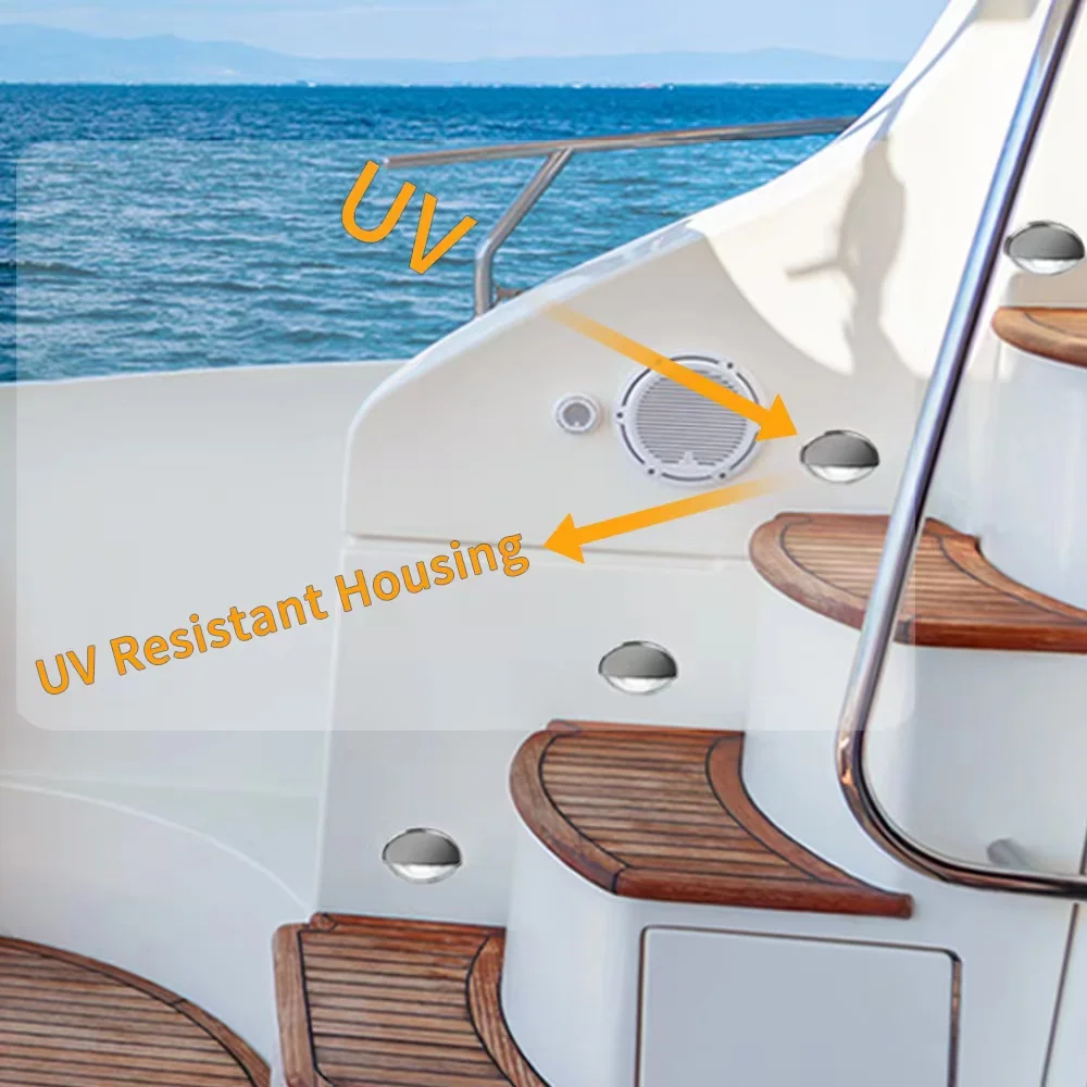 Luz LED de cortesía para barco, lámpara impermeable para yate, RV, caravana, accesorios marinos, blanco frío, blanco cálido, azul - imagen 5