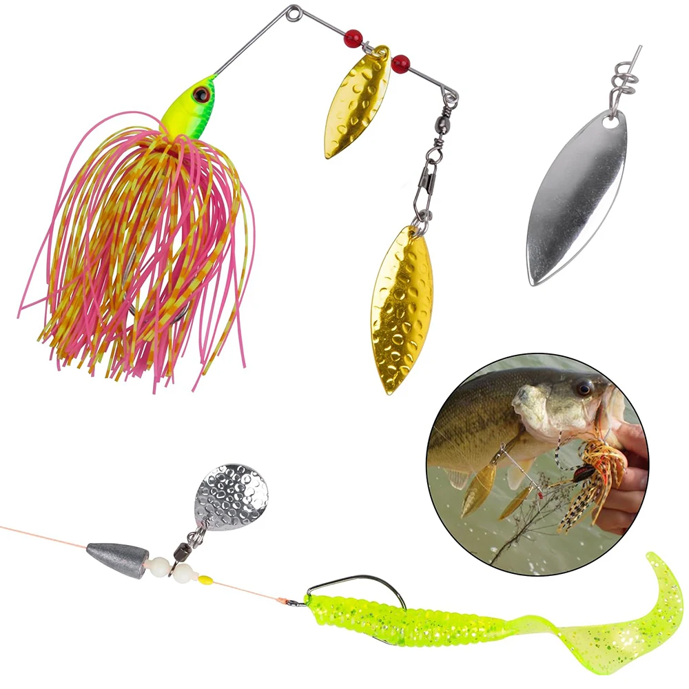 150 Uds. Cucharas de pesca, aparejos, cuchillas giratorias, Kit de cebos, hoja Colorado, suministros de fabricación de señuelos para Spinnerbait Bass Walleye Spinner Rig - imagen 4