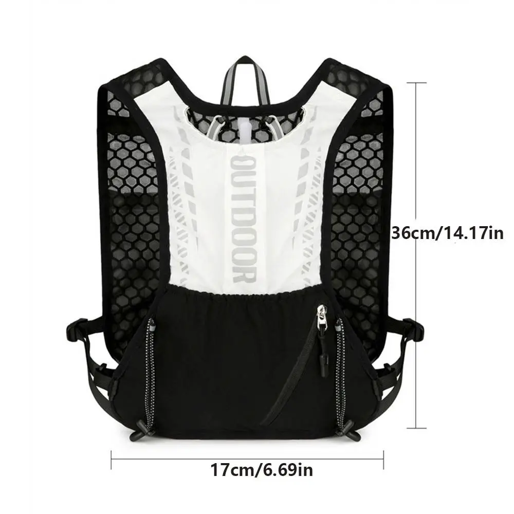 Chaleco de hidratación ligero para correr, diseño reflectante, impermeable, mochila hidratante para correr, transpirable, práctico paquete de hidratación - imagen 4