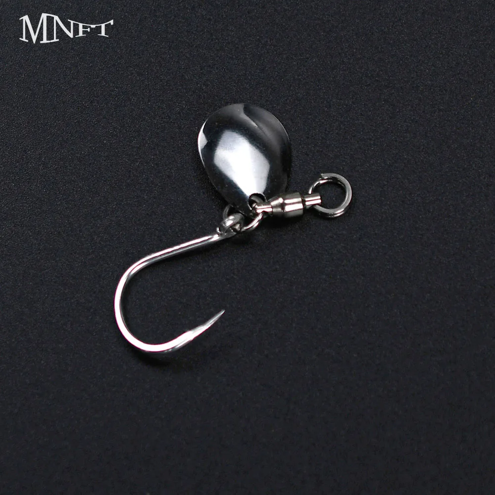 Gancho giratorio de hoja de Jigging, rodamiento bidireccional, pesca en agua salada, aparejos de plantilla de Metal, cebo de caballa española, gancho de asistencia, 6 uds. - imagen 2