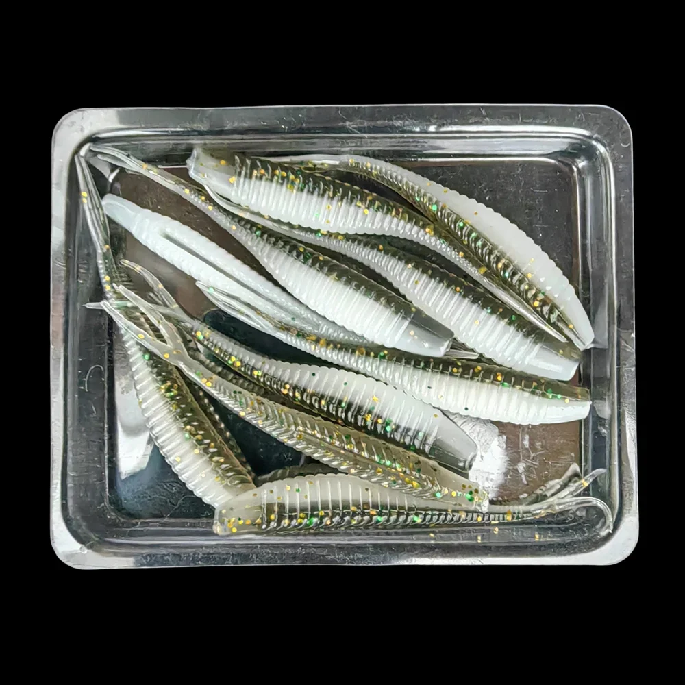 MUKUN 10 Uds. Señuelos blandos de pesca cebos de plástico 5cm/6cm/7cm cola de paleta bifurcada realista Swimbaits de pesca para aparejos de agua dulce - imagen 4