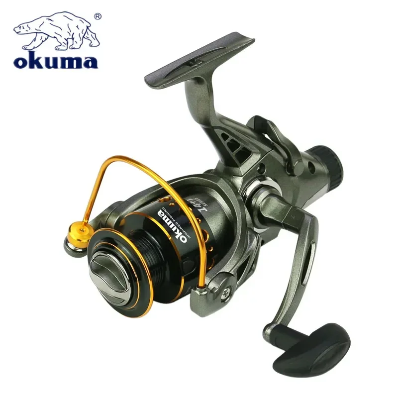 OKUMA-Rueda de pesca con freno delantero y trasero de doble liberación, carrete de pesca de arrastre máximo de 12Kg, 4,9: 1, alta velocidad, 3000-6000 - imagen 5