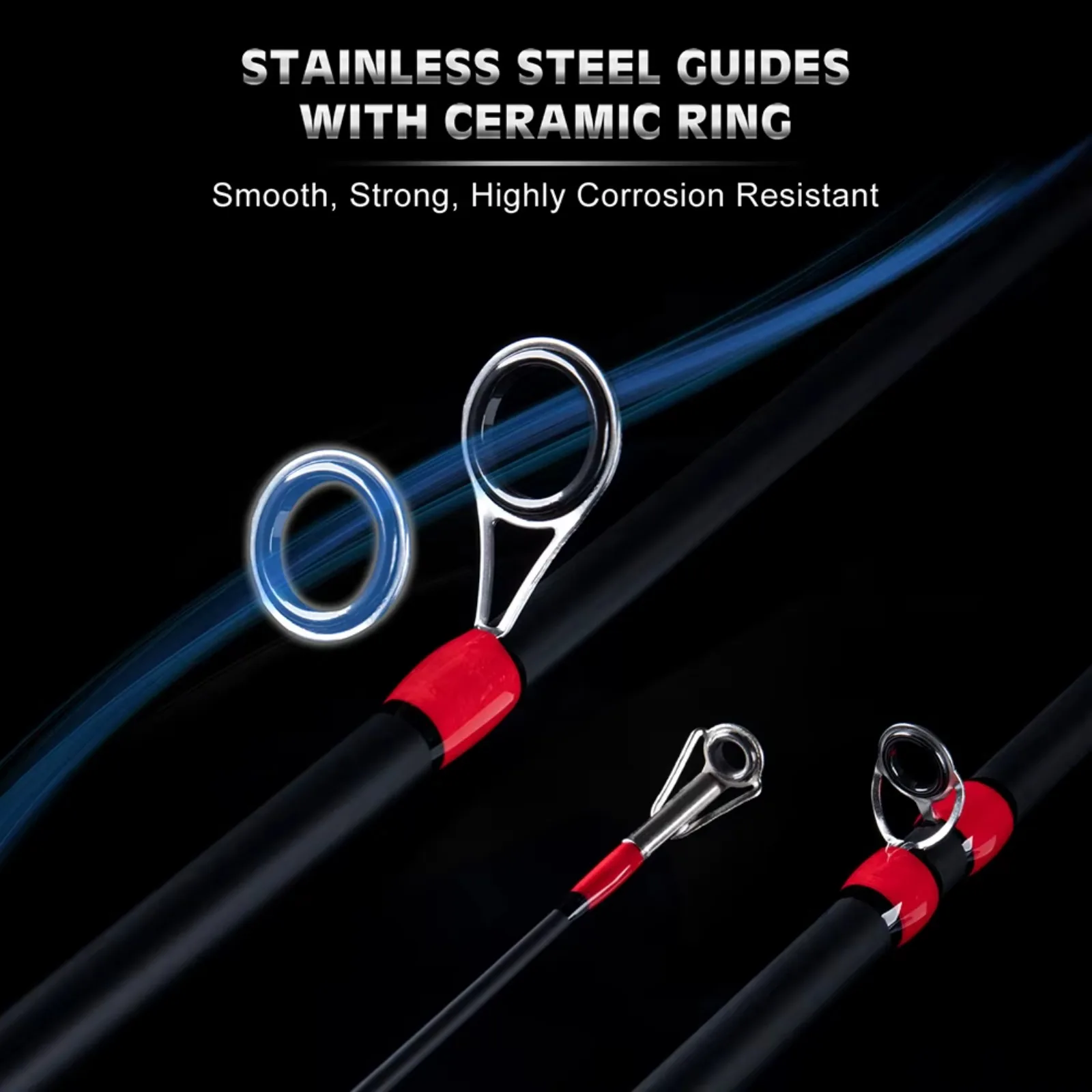 Caña de pescar con señuelo Goture, 1,8 m, 2,1 m, 2,4 m, carbono + fibra de vidrio, caña giratoria para señuelo de viaje, caña ultraligera de potencia de 3-50g M - imagen 4