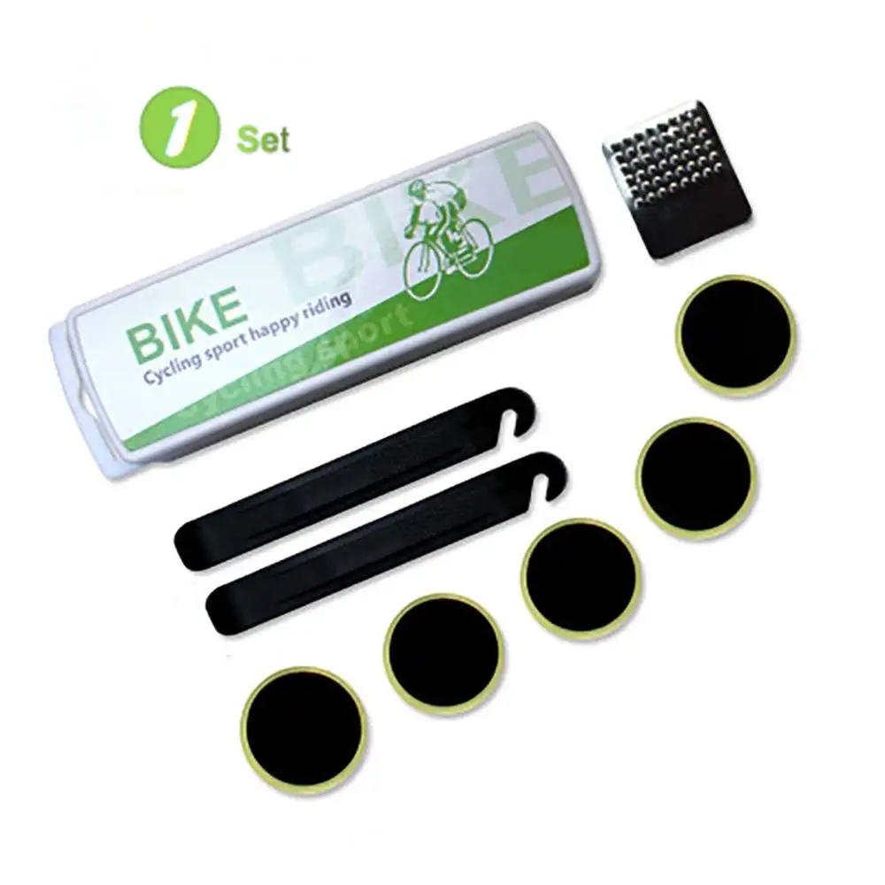 Mini Kit de herramientas de reparación de neumáticos de bicicleta portátil, parches autoadhesivos sin pegamento para bicicleta de montaña, coche eléctrico, bicicletas de carretera, 1 juego - imagen 4
