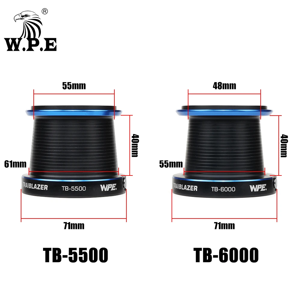 Carrete giratorio de pesca W.P.E TB, carrete de pesca con alimentador de carpa 5500 6000, cuchara de Metal 7 + 1 rodamientos de bolas, relación de engranaje 4,6:1, aparejos de pesca - imagen 2