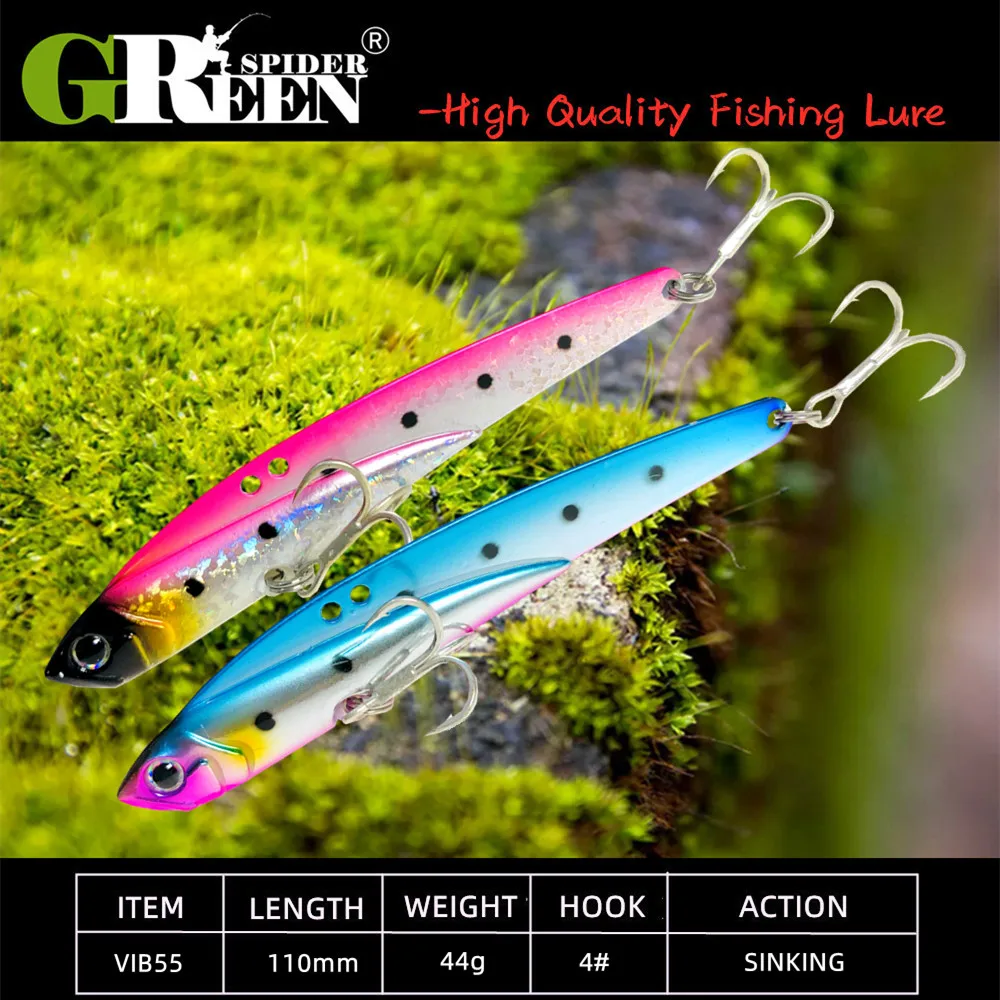 110mm 44g hundimiento VIB cebo de Pesca trucha lubina señuelo de agua salada Swimbait plantilla de Metal Wobbler Pesca Metal Vib señuelo - imagen 3