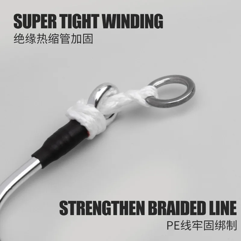 TEASER HK048 2 unids/bolsa gancho individual lento de acero rico en carbono 1/0-7/0 anzuelo de pesca de mar pesca de agua salada anzuelos de ayuda de Jigging de Metal - imagen 5