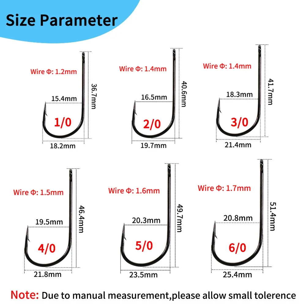 Elllv 1/0 - 8/0 anzuelo Aberdeen de boca ancha de vástago corto 2X fuerza y espacio anzuelo de pesca de agua salada aparejos Sabiki anzuelo de mosca grande Streamer - imagen 3