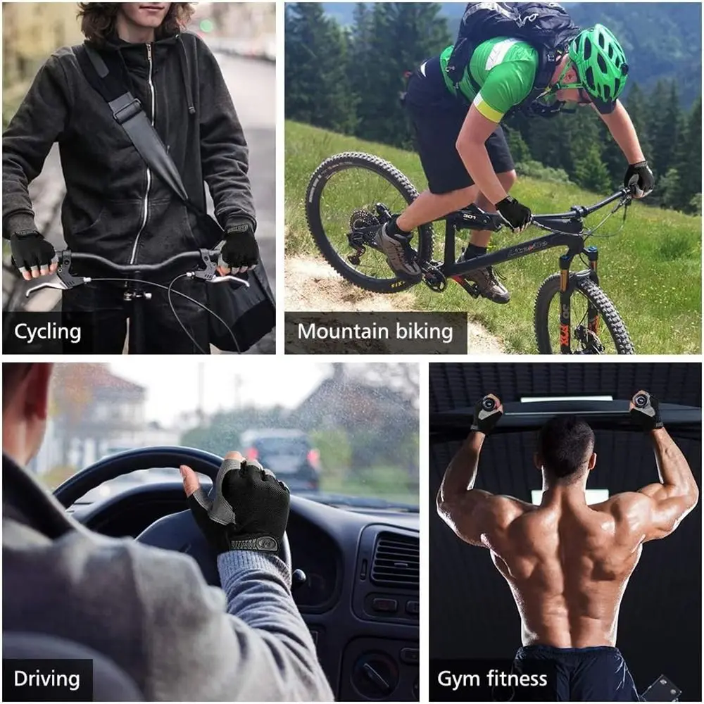 Accesorios Guantes de ciclismo antideslizantes Guantes de bicicleta transpirables que absorben los golpes Guante de medio dedo para exteriores - imagen 3