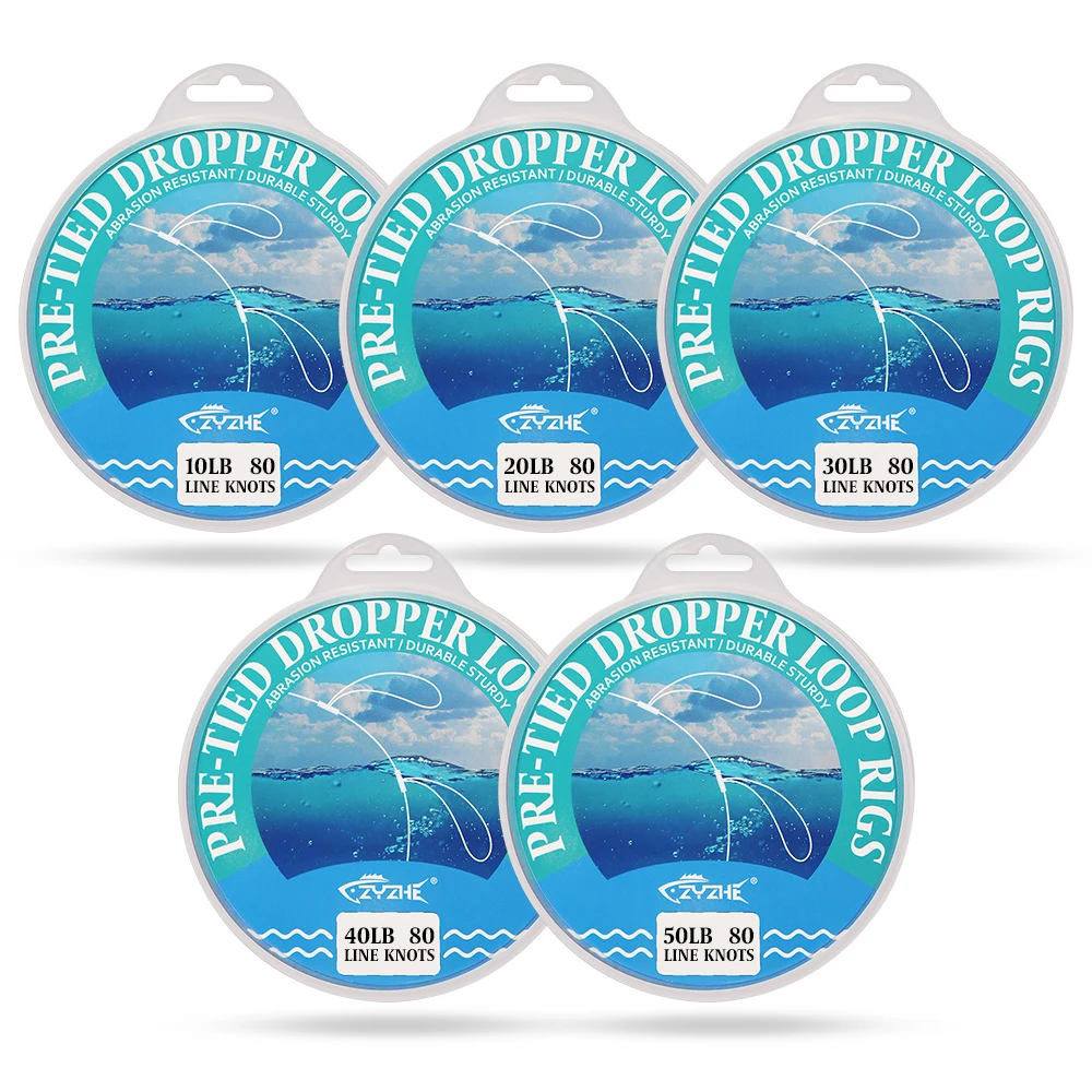 ZYZ, 1 unidad, aparejos de pesca con gotero preatados, 10/20/30/40LB, 80 nudos, carrete de sedal, aparejos de pesca hechos a mano - imagen 5