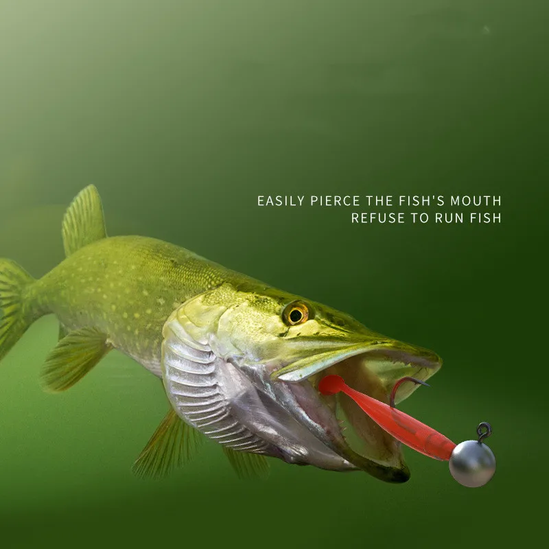 Anzuelo con cabeza de anzuelo afilada para pesca, señuelo de bloqueo de 2-20g, cebo suave, anzuelos triangulares de gusano, fondo antiperforación, anzuelo fuerte para recoger peces - imagen 4