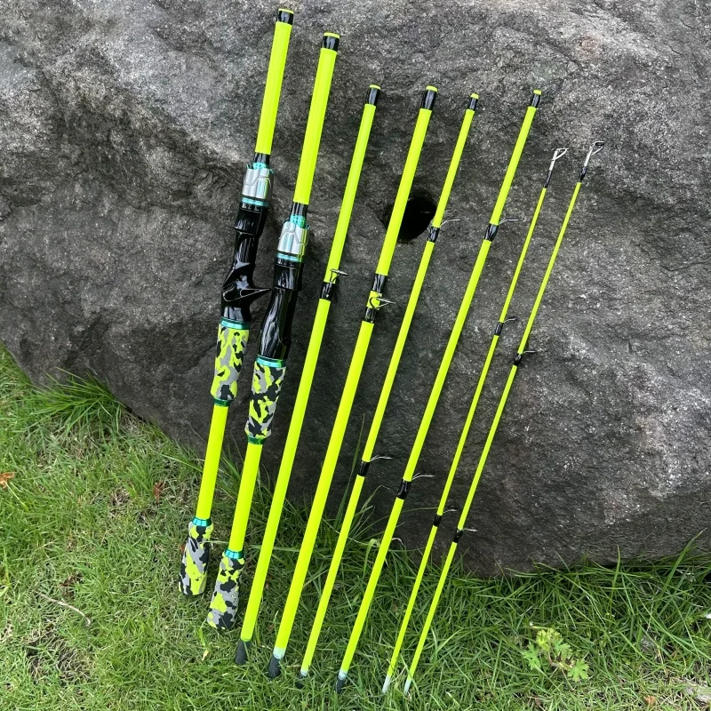 Caña de pescar portátil de carbono duro para barco, 1,8/2,1 M, plegable, para trucha de agua dulce, Baitcasting, equipo de Pesca para peces pequeños - imagen 4