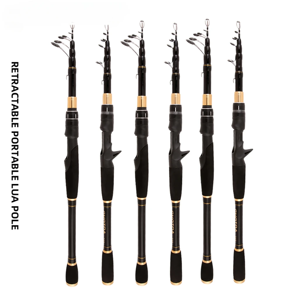 Cañas de pescar telescópicas de agua dulce, caña giratoria de fundición de 1,6 m-2,4 m, longitud de contracción de 56-58cm, poste de Jigging de larga distancia de viaje - imagen 4