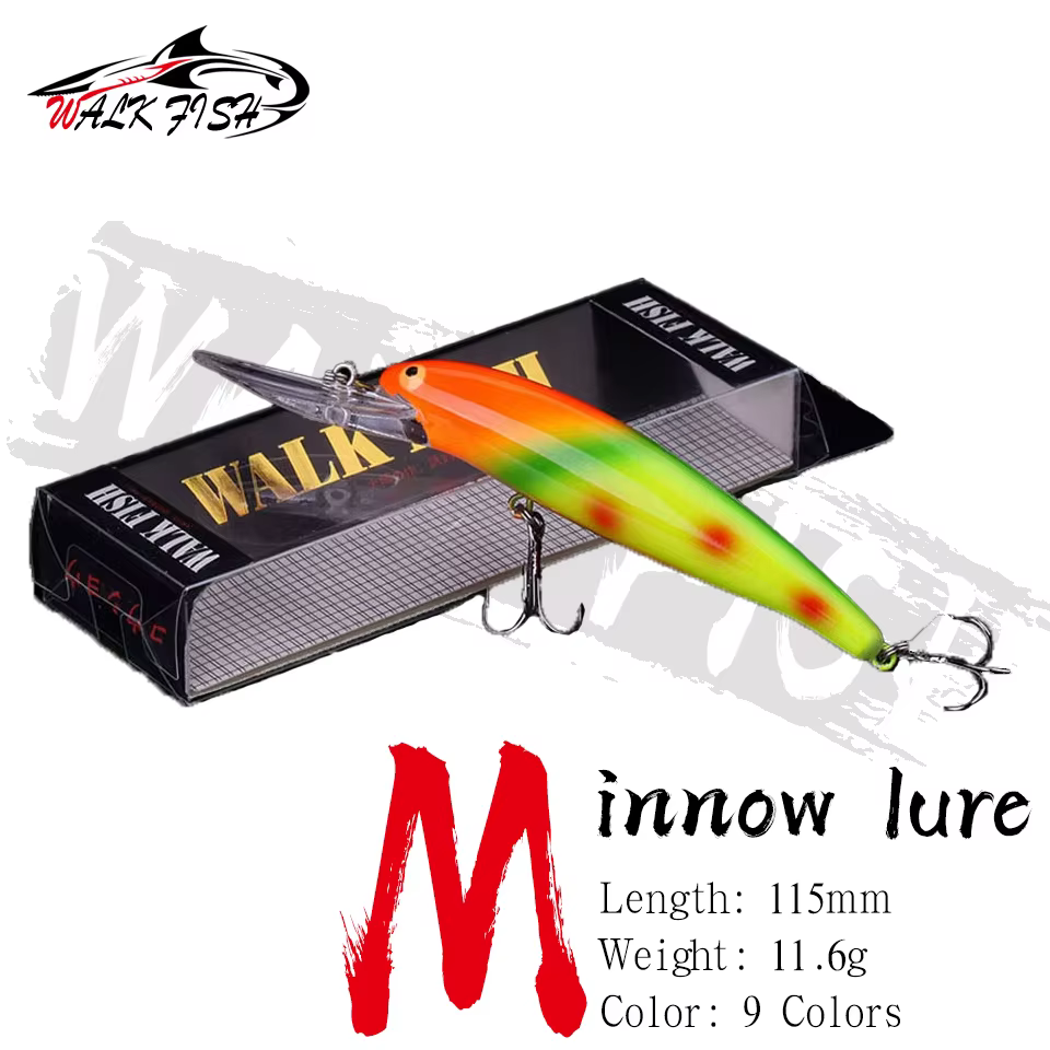 Señuelo Minnow Walk Fish 115mm – Cebo artificial duro para lubina