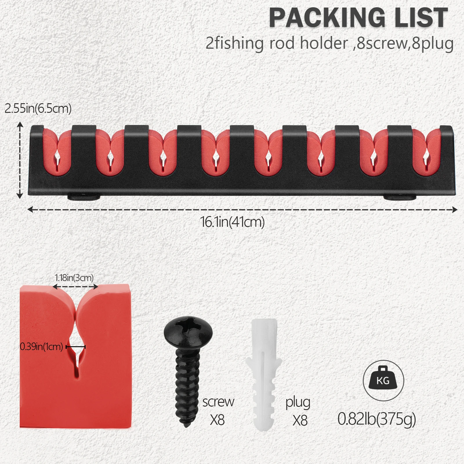 THKFISH Fishing Rod Holder Horizontal 8-Rod Rack ABS Plastic Storage Wall Mount Fishing Rod Rack Fishing Pole Holder for Garage - imagen 3