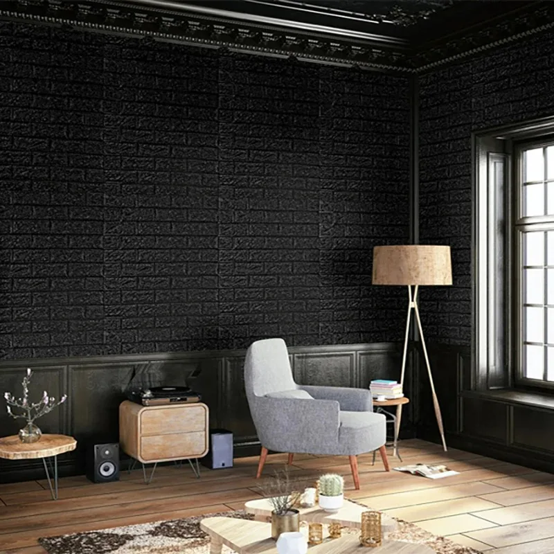 Panel de pared de ladrillo de imitación 3D, papel tapiz texturizado, arte de pared Retro decorativo para sala de estar, dormitorio, decoración del hogar - imagen 5