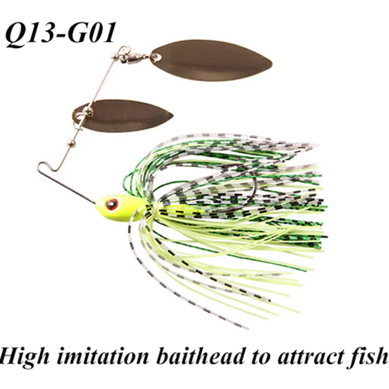 Cebos giratorios de doble hoja de sauce personalizados, Lutac, 7g, 10g, cabeza de plantilla de Metal con falda de silicona, de pesca de agua salada fresca señuelo, venta al por mayor - imagen 2