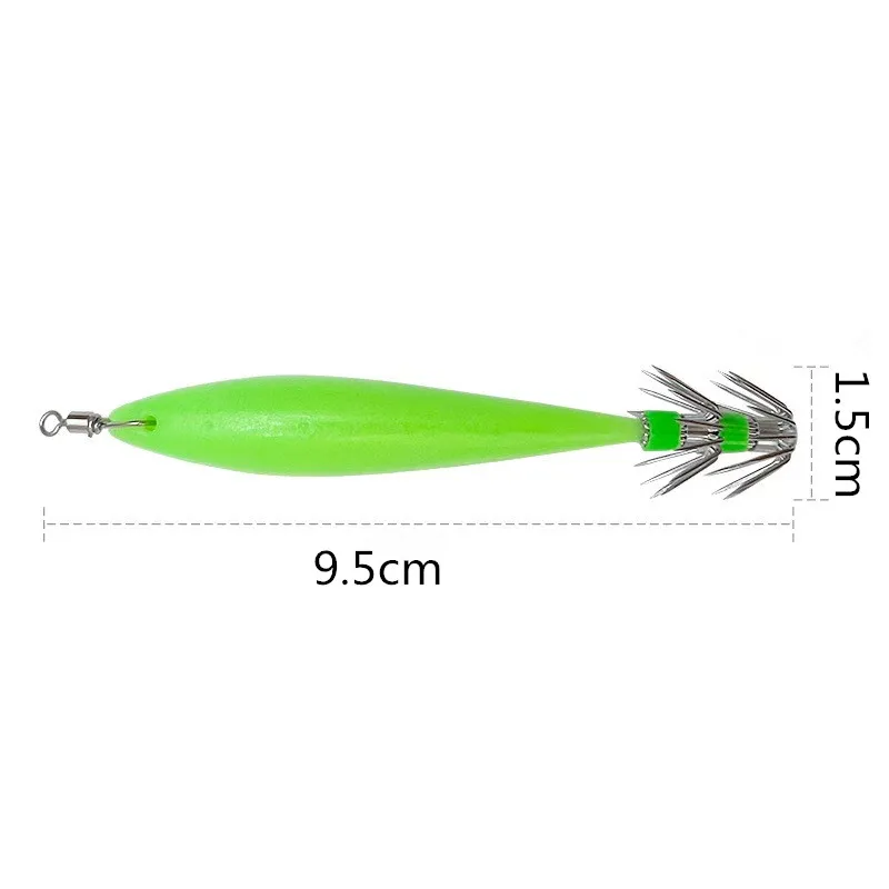 5 juegos de anzuelos de calamar fluorescentes luminiscentes, anzuelos de pesca, anzuelos de cebo, anzuelos de calamar, cebo de tentación, suministros de aparejos de pesca - imagen 2