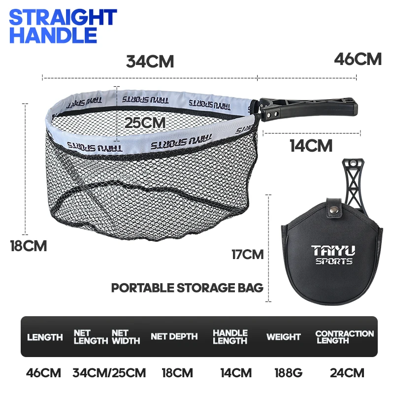 Red de pesca pequeña plegable TAIYU con bolsa, anzuelo de pesca integrado con agarre ABS y red de pesca adhesiva - imagen 2