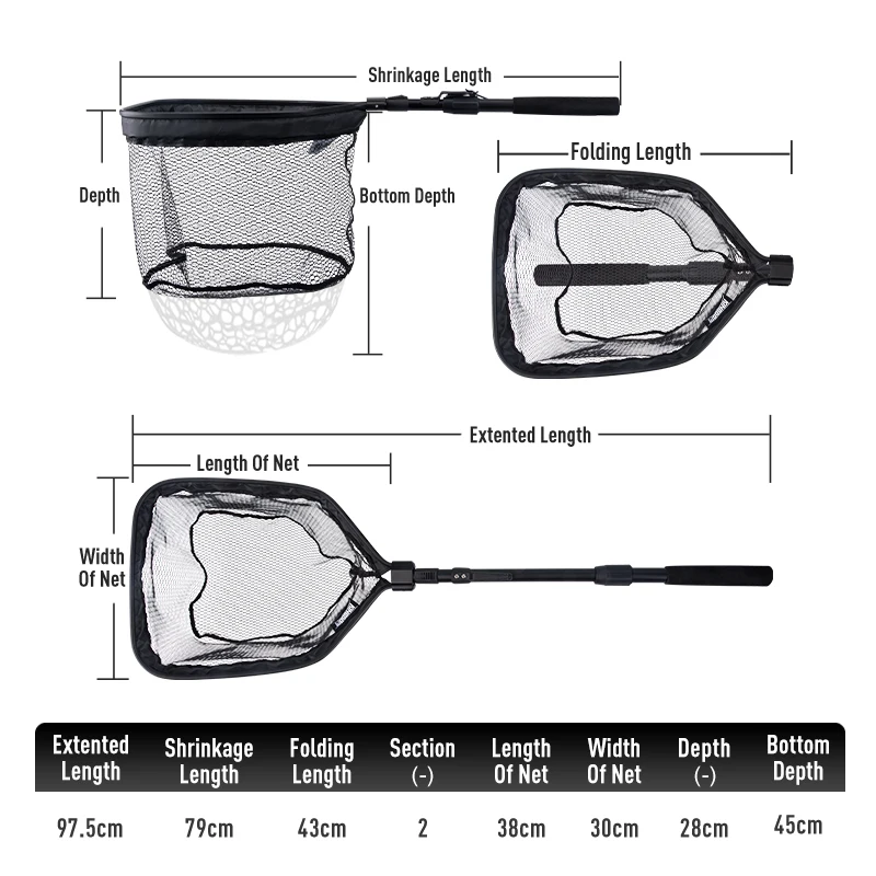 Kingdom-red de pesca plegable de aleación de aluminio, poste de red de aterrizaje, equipo de pesca con mosca plegable, redes de señuelo para invierno, herramienta de pesca - imagen 2