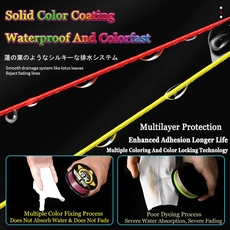 Sedal de pesca trenzado de 8 hebras, multifilamento japonés de alta calidad, PE, 1000M, 500M, 300M, alambre Multicolor superfuerte para carpa pesca accesorios de pesca pesca accesorio pesca accesorios mar hilo - imagen 2