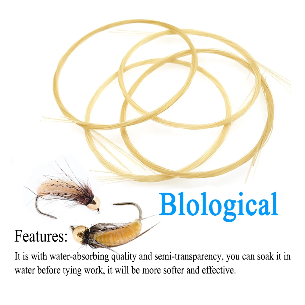 ICERIO, 2 m/paquete, costillas para el cuerpo de la ninfa, materiales para atar moscas, línea biológica degradable para Caddis Pupae Grayling, trucha, pesca con mosca - imagen 3