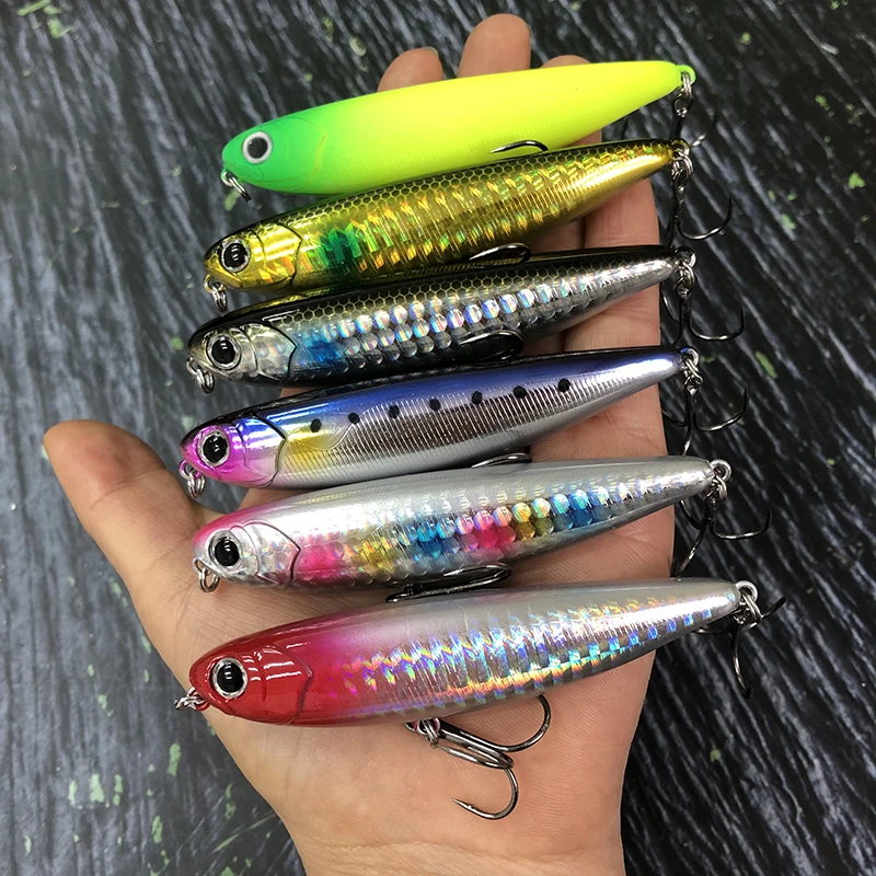Señuelos de Pesca con lápiz Topwater, 85mm, 12g, para caminar al perro, Wobblers, cebos duros artificiales para lubina, trucha, equipo de Swimbait - imagen 3