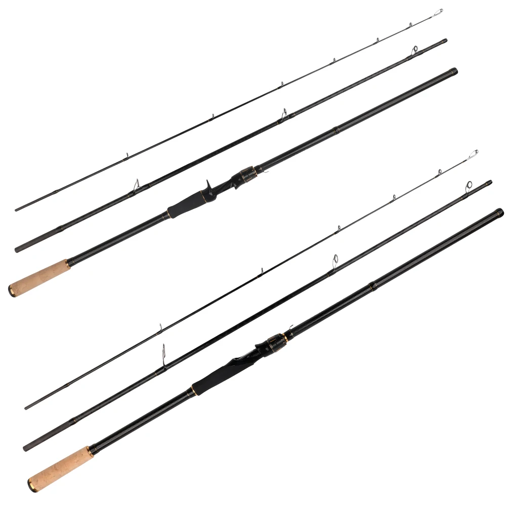 ROLLFISH-caña de pescar de fibra de carbono, cinta cruzada de carbono de 3 secciones, regalo de agua de mar y agua dulce de alta sensibilidad, hilo de pescar de 100M - imagen 4