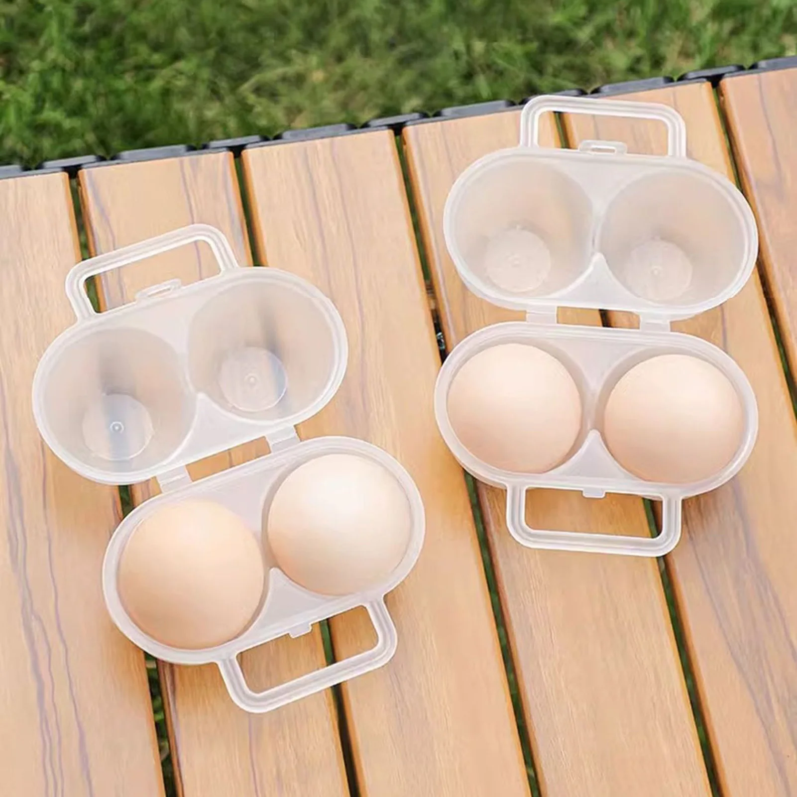 2 Grids Egg Storage Box Portable Plastic Anti Drop Shockproof Egg Box For Camping Picnic Barbecue Use Outdoor Camp Accessories - imagen 5