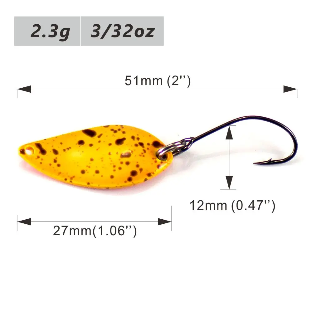 COUNTBASS 6 uds cuchara de fundición de latón con un solo anzuelo coreano 2,3g 3/32oz Señuelos de pesca de Lucio de trucha de salmón, cebo de pez tipo - imagen 5