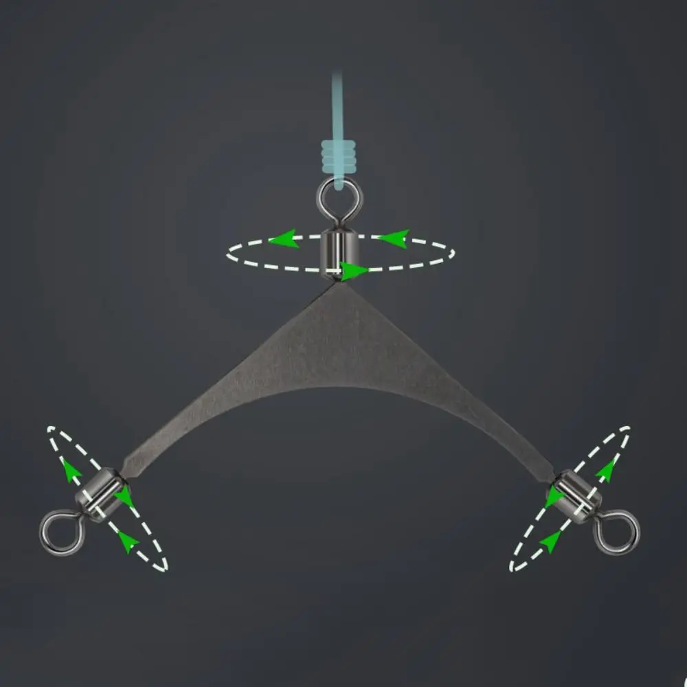 Barril giratorio de pesca de 3 vías, conector de línea cruzada, Triple giro en T, evita enredos de línea, 10 piezas - imagen 5