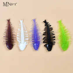 5 uds 60mm 2g hueso de pescado cebo suave señuelo de pesca Swimbait silicona Shad Wobblers JIG gusano Lucio carpa