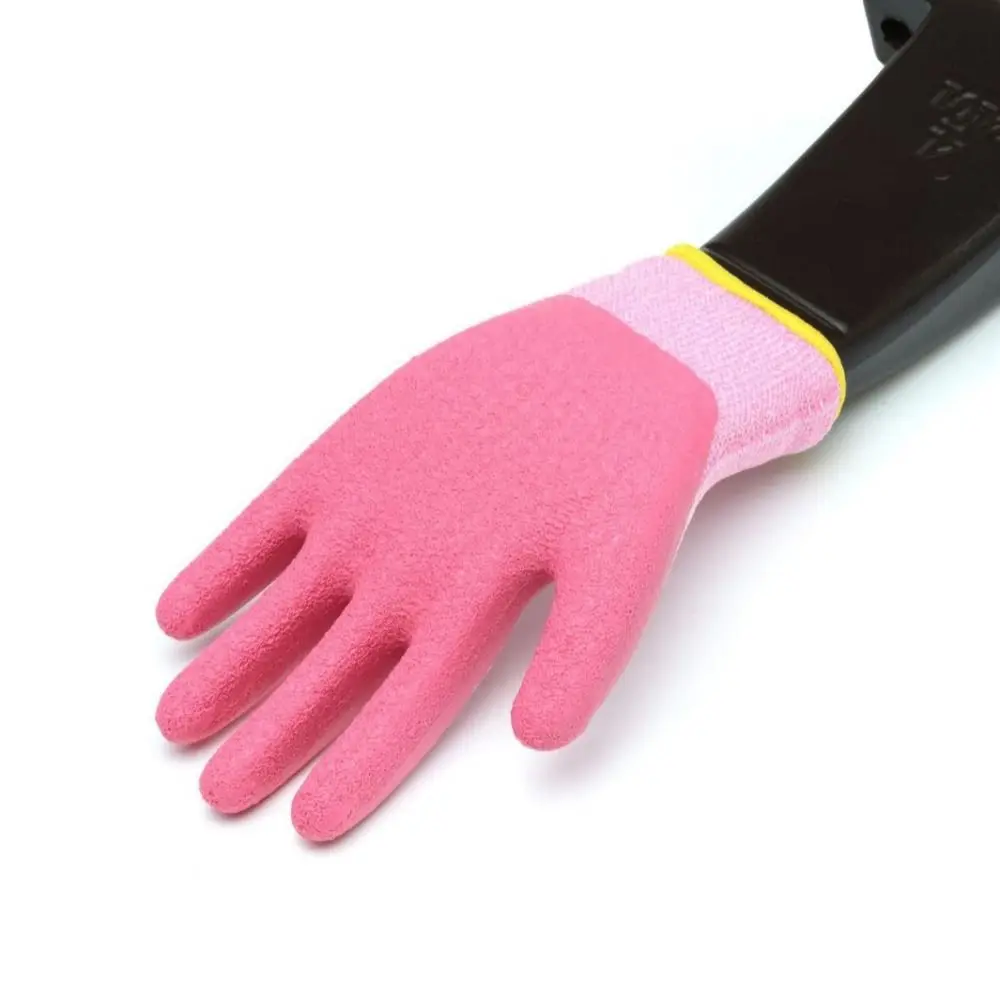 Guantes de trabajo multiusos con dibujos de animales, guantes recubiertos de látex rosa, azul y amarillo, manoplas protectoras gruesas resistentes al desgaste - imagen 5
