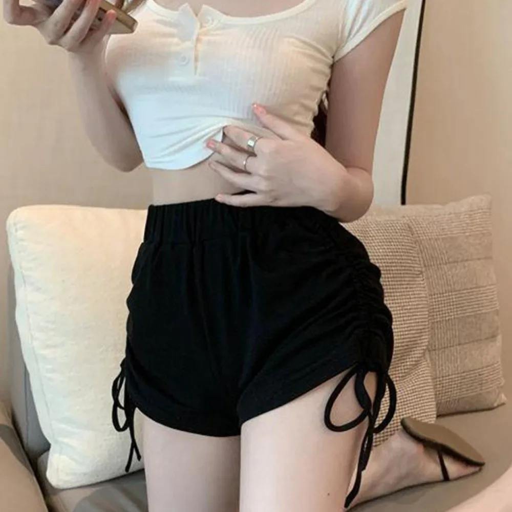 Pantalones deportivos ajustados con cordón elástico, pantalones de pijama de alta elasticidad, pantalones casuales para mujer, pantalones ajustados, pantalones cortos de mujer de verano - imagen 2