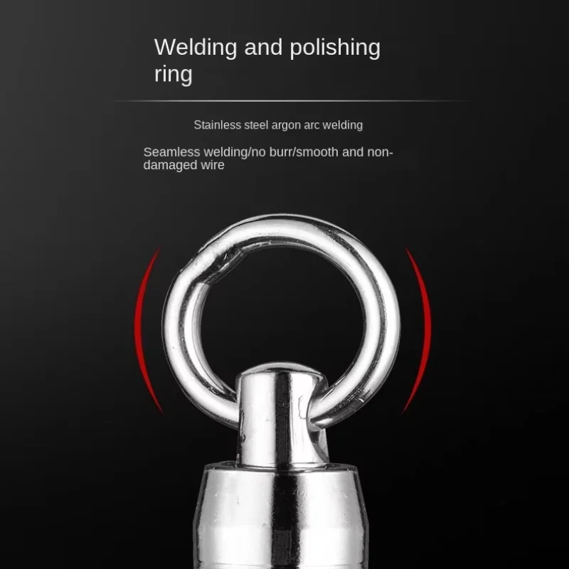 KEARMMING Anillo giratorio de doble rodamiento de acero inoxidable Pasador curvo Pesca en barco de mar Versión reforzada - imagen 5