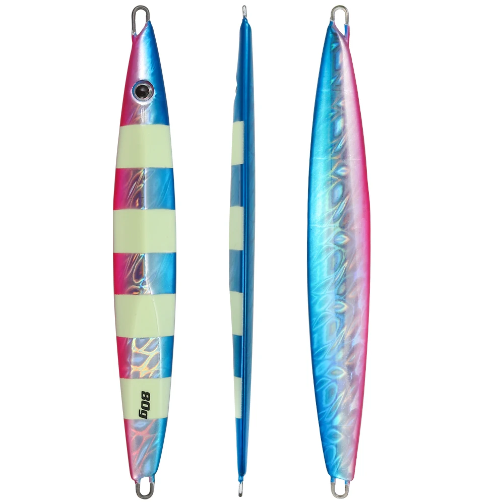 CASTFUN-señuelo de pesca Artificial, anzuelo de Metal con placa de hierro para aguas profundas, Jigging de caída lenta, 80g - imagen 4