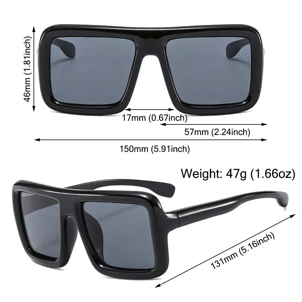 Gafas de sol cuadradas de gran tamaño Punk protección UV400 gafas de sol para dama para playa/viajes/ropa de calle - imagen 5
