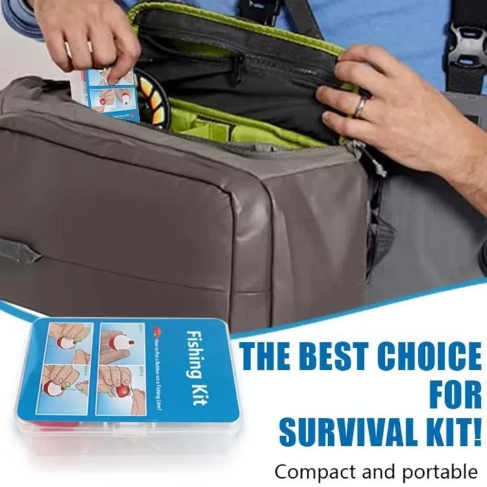 24 unids/set con cortadores Kit de pesca de emergencia con plomos Mini tamaño Mini aparejos de pesca con flotadores Kit de pesca de Kayak - imagen 5