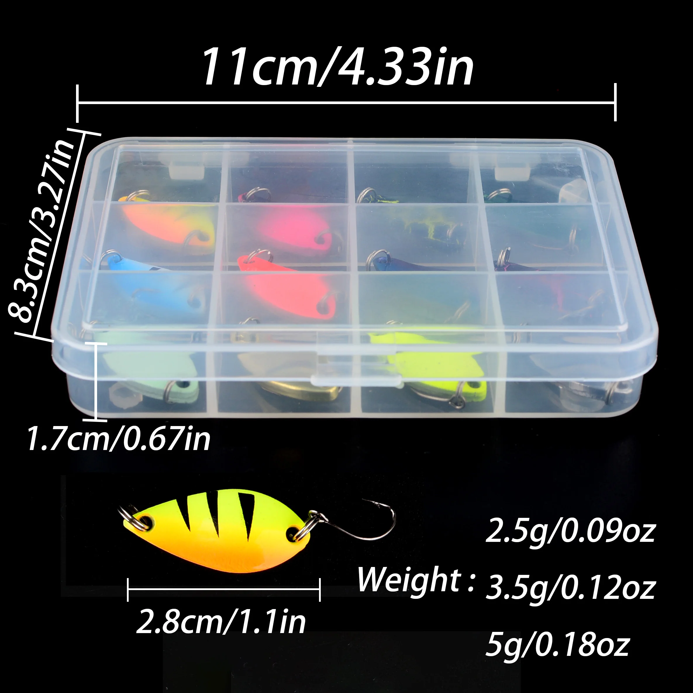12 unids/caja Spinner trucha cebo cuchara de Metal señuelo de pesca anzuelo Wobbler fundición Jigging accesorios de aparejos - imagen 2