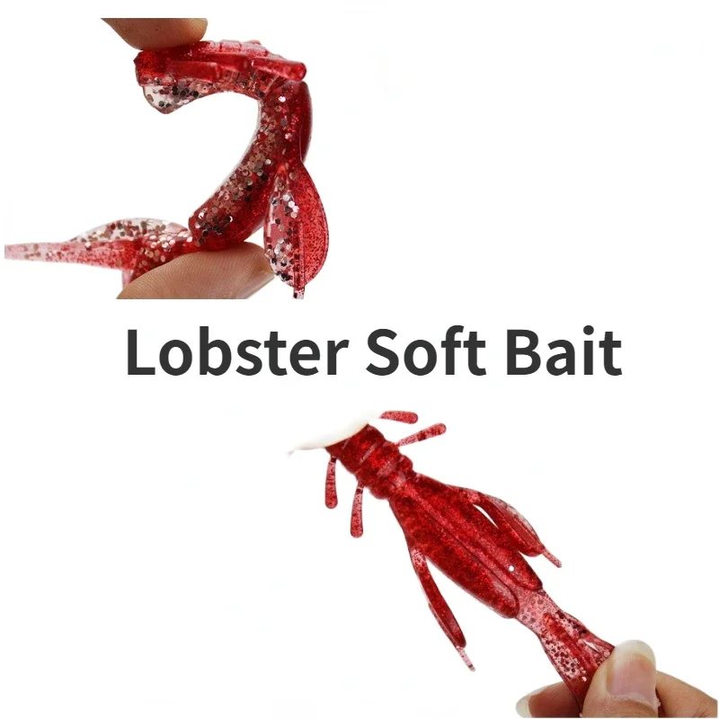 1 Uds. Cebo suave de langosta, 10cm, 10g, señuelo de silicona de cangrejo, señuelo de pesca de camarones con múltiples barbudos, simulación Artificial de cangrejo Swimbait - imagen 4