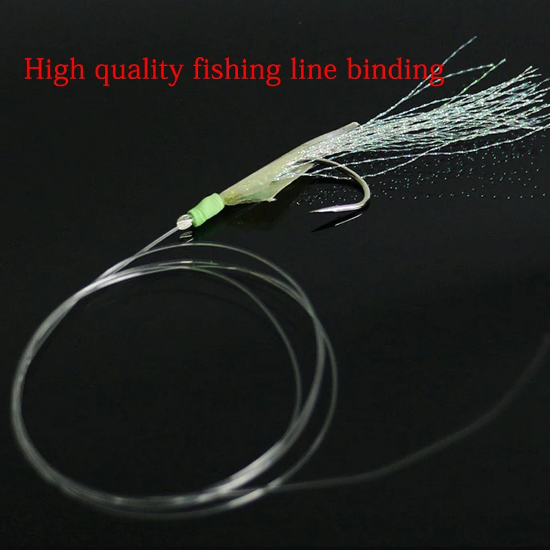 Anzuelos de pesca de piel de pescado, 10 Uds., anzuelos realistas para señuelos de agua salada, anzuelos de mar afilados y duraderos para equipo de pesca de lubina/atún - imagen 4