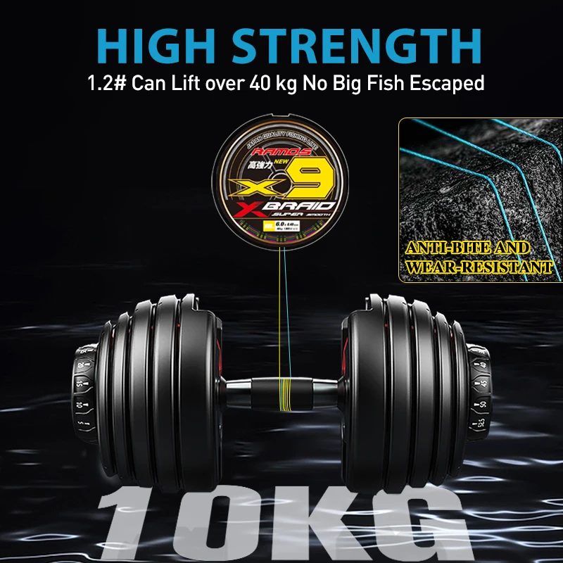 ZUKIBO RAMOS-sedal de pesca trenzado de 9 hebras, línea de pesca supersuave de PE, resistente a la abrasión, agua salada - imagen 5