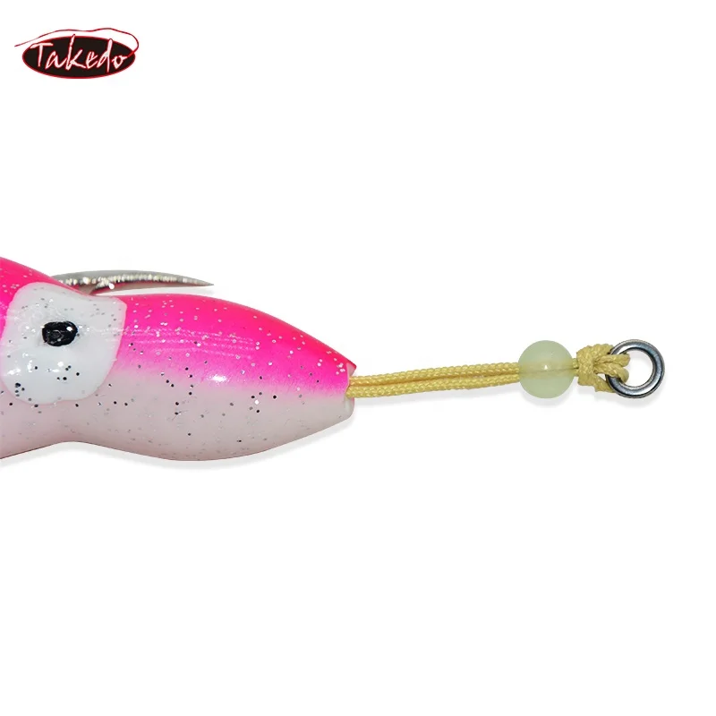 TAKEDO-Cebos de pulpo Señuelos de pesca de mar para pez vela de atún, señuelo suave de curricán, cebo de calamar con anzuelo de asistencia 8062 BK * 5/0 7/0, - imagen 5