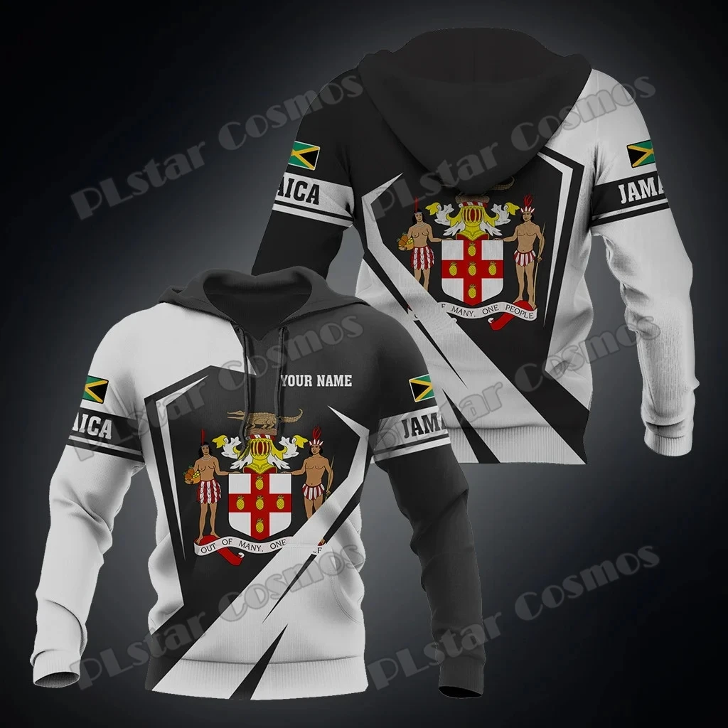 PLstar Cosmos nombre personalizado jamaica escudo de armas 3D impreso hombres sudaderas con capucha Unisex Casual ropa de calle otoño Sudadera con capucha QDY24 - imagen 2